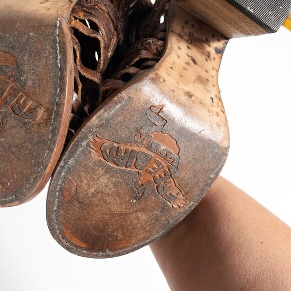 Freebird Bela Leather Braided Boho Heeled Boot SZ 6 Dark Brown Western - Picture 12 of 14